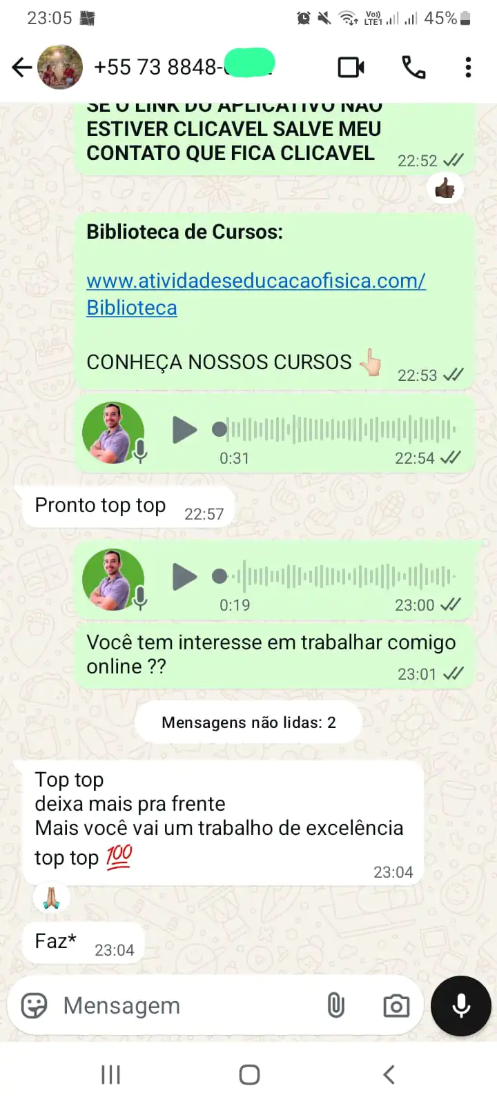 Depoimento de cliente no WhatsApp (1)